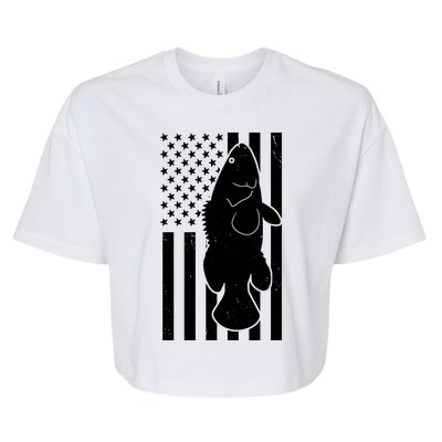 Grouper Fishing USA Flag Bella+Canvas Jersey Crop Tee