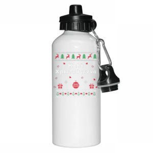 Greek Funny Ugly Christmas Style Merry Christmas Greek Aluminum Water Bottle