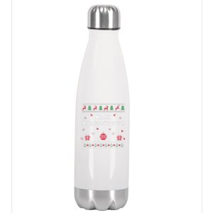 Greek Funny Ugly Christmas Style Merry Christmas Greek Stainless Steel Insulated Water Bottle