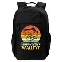 Games Funny Until Someone Loses Walleye Retro Ice Fishing Dad Backpack