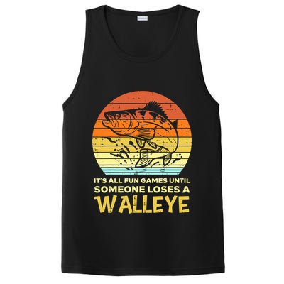 Games Funny Until Someone Loses Walleye Retro Ice Fishing Dad PosiCharge Competitor Tank