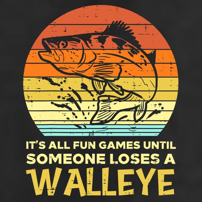 Games Funny Until Someone Loses Walleye Retro Ice Fishing Dad Golf Towel