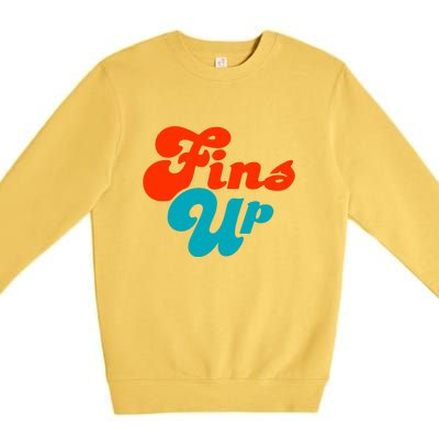 Groovy Fins Up Dolphins Gift For Miami Sport Fan Premium Crewneck Sweatshirt