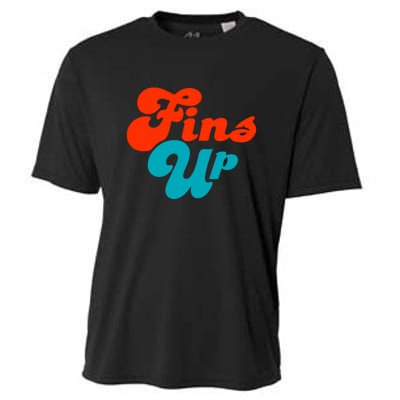 Groovy Fins Up Dolphins Gift For Miami Sport Fan Cooling Performance Crew T-Shirt