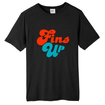 Groovy Fins Up Dolphins Gift For Miami Sport Fan Tall Fusion ChromaSoft Performance T-Shirt