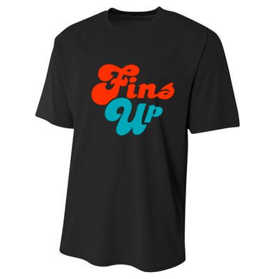 Groovy Fins Up Dolphins Gift For Miami Sport Fan Performance Sprint T-Shirt