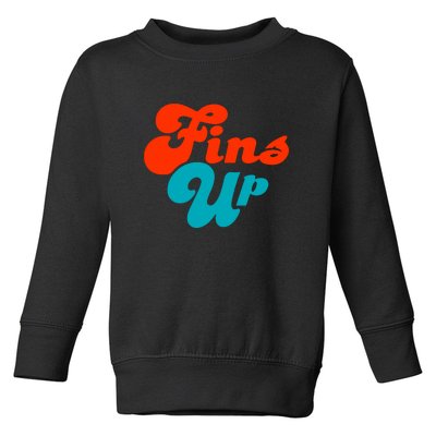 Groovy Fins Up Dolphins Gift For Miami Sport Fan Toddler Sweatshirt