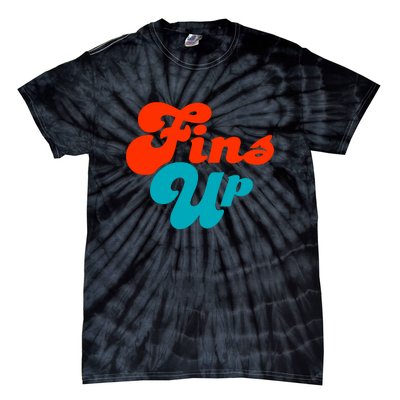 Groovy Fins Up Dolphins Gift For Miami Sport Fan Tie-Dye T-Shirt