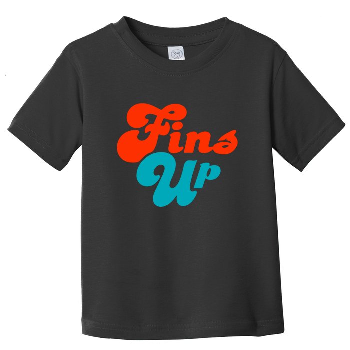 Groovy Fins Up Dolphins Gift For Miami Sport Fan Toddler T-Shirt