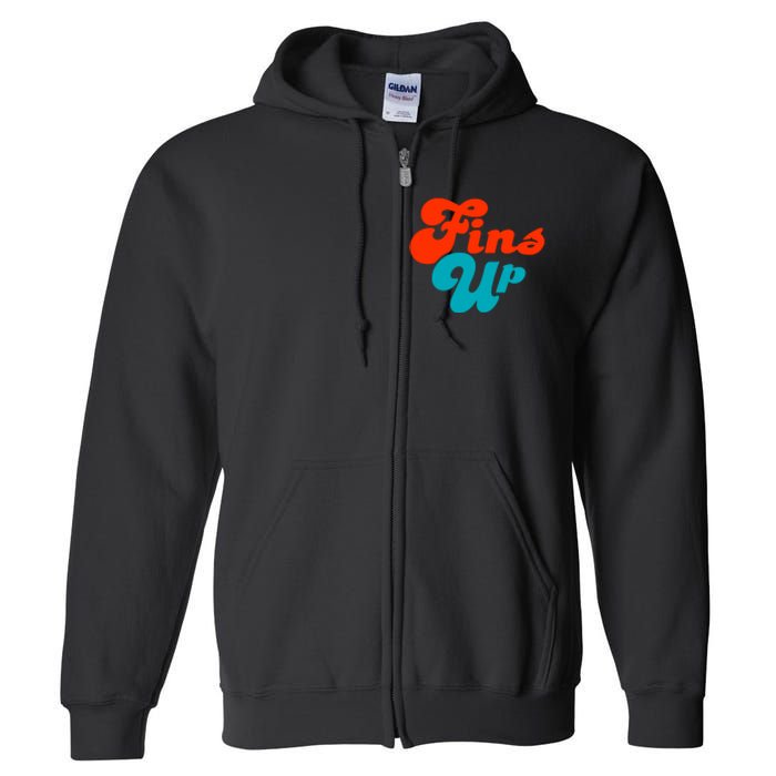 Groovy Fins Up Dolphins Gift For Miami Sport Fan Full Zip Hoodie