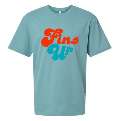 Groovy Fins Up Dolphins Gift For Miami Sport Fan Sueded Cloud Jersey T-Shirt