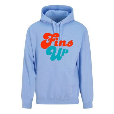 Groovy Fins Up Dolphins Gift For Miami Sport Fan Unisex Surf Hoodie