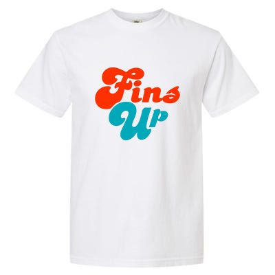 Groovy Fins Up Dolphins Gift For Miami Sport Fan Garment-Dyed Heavyweight T-Shirt