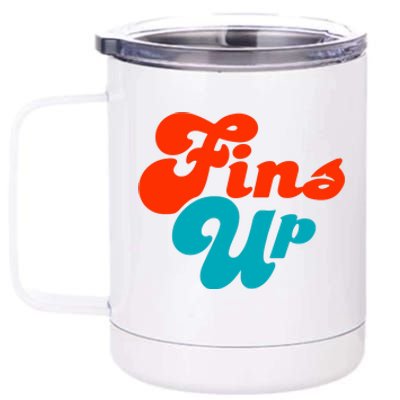 Groovy Fins Up Dolphins Gift For Miami Sport Fan 12 oz Stainless Steel Tumbler Cup