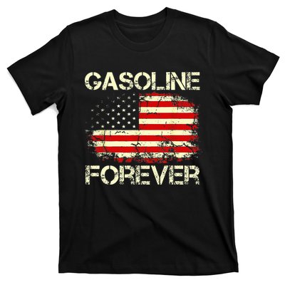 G.A.S.O.L.I.N.E Forever Usa Flag Funny Fuel Gas Cars Garage Lovers T-Shirt