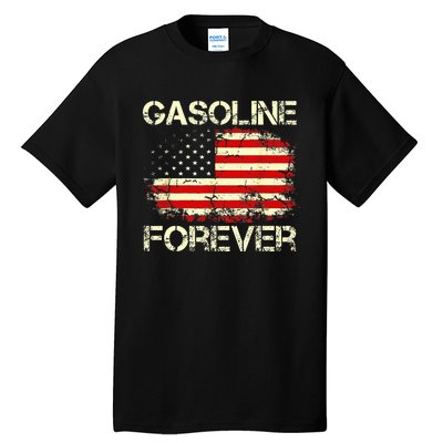 G.A.S.O.L.I.N.E Forever Usa Flag Funny Fuel Gas Cars Garage Lovers Tall T-Shirt