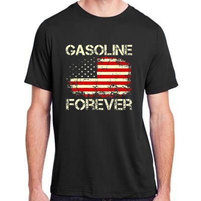 G.A.S.O.L.I.N.E Forever Usa Flag Funny Fuel Gas Cars Garage Lovers Adult ChromaSoft Performance T-Shirt