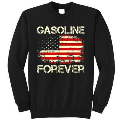 G.A.S.O.L.I.N.E Forever Usa Flag Funny Fuel Gas Cars Garage Lovers Tall Sweatshirt