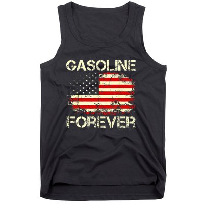 G.A.S.O.L.I.N.E Forever Usa Flag Funny Fuel Gas Cars Garage Lovers Tank Top