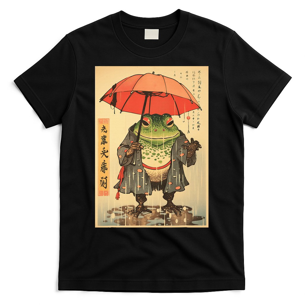 Grumpy Frog Unimpressed Toad Vintage Japanese Aesthetic T-Shirt