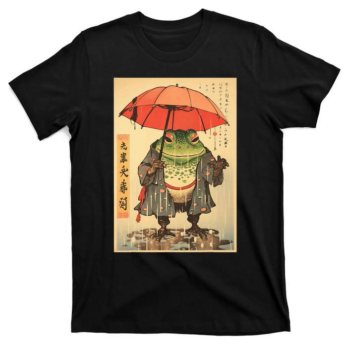 Grumpy Frog Unimpressed Toad Vintage Japanese Aesthetic T-Shirt