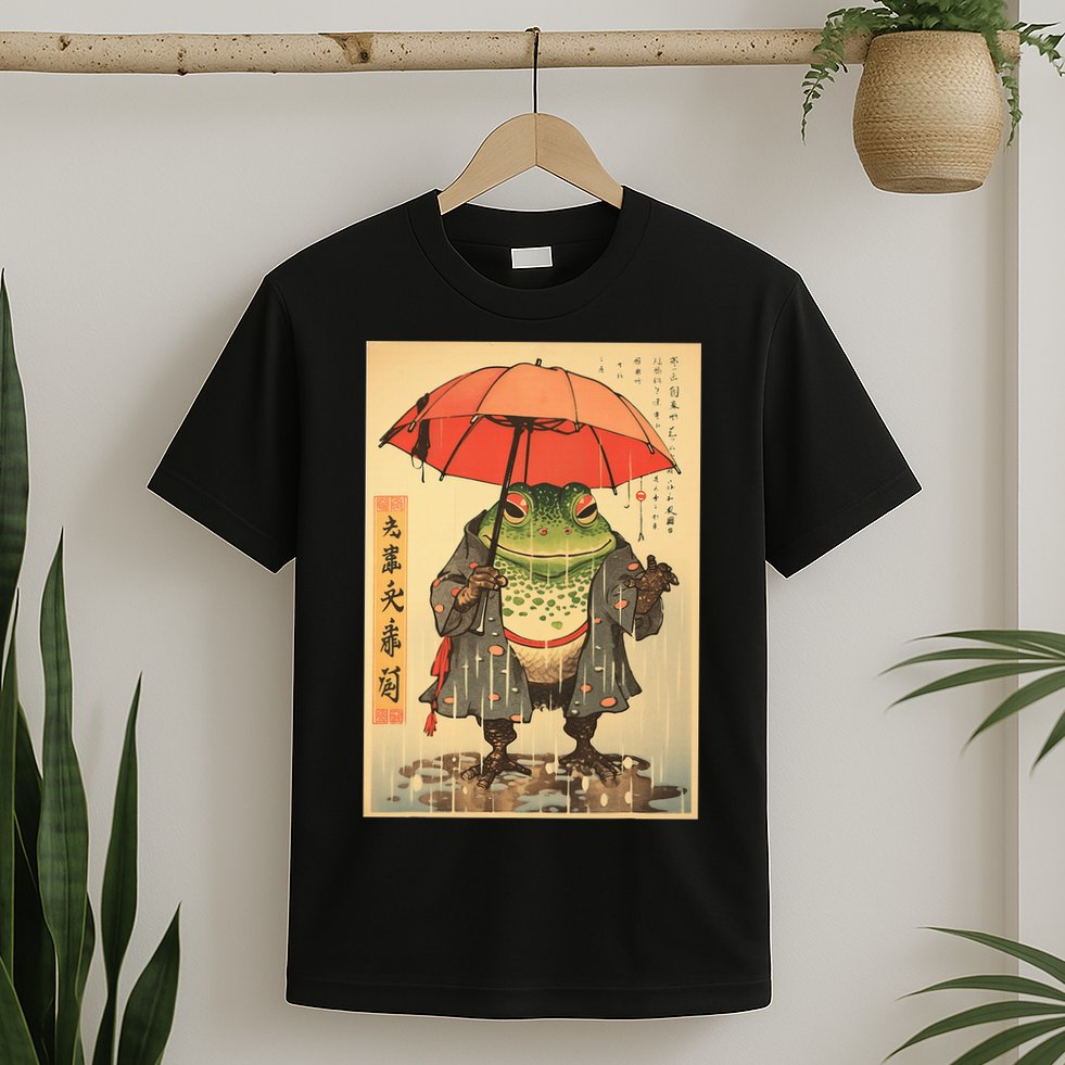 Grumpy Frog Unimpressed Toad Vintage Japanese Aesthetic T-Shirt