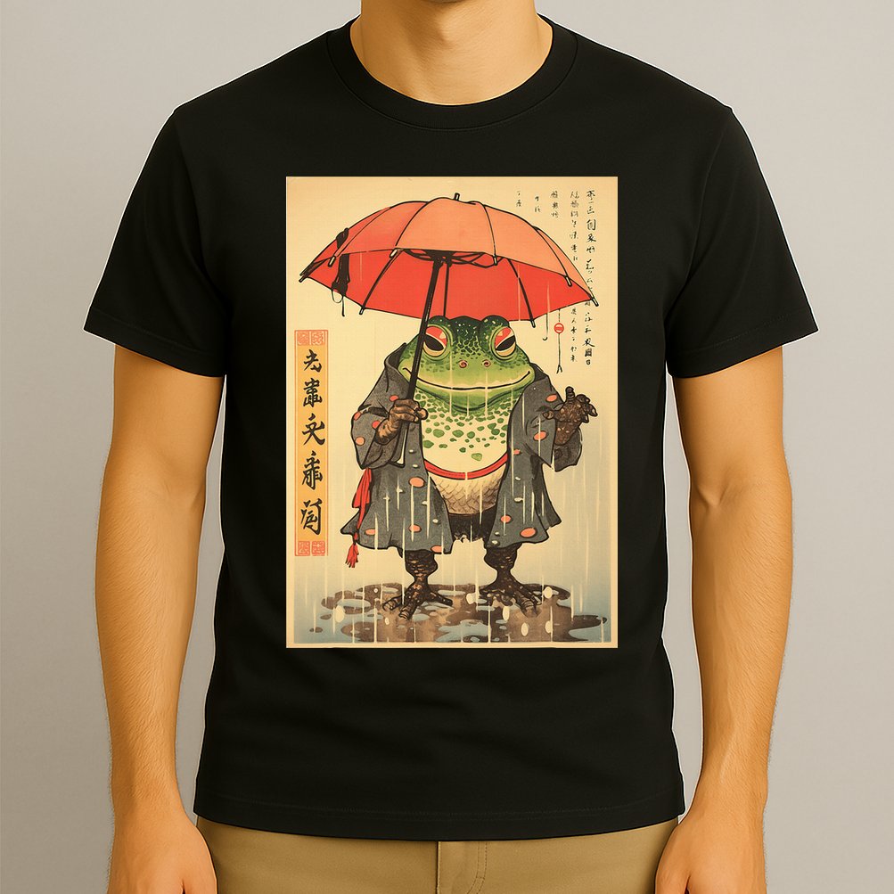 Grumpy Frog Unimpressed Toad Vintage Japanese Aesthetic T-Shirt