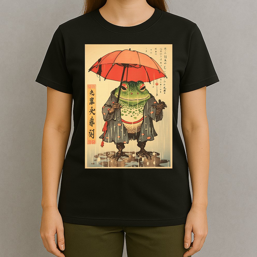 Grumpy Frog Unimpressed Toad Vintage Japanese Aesthetic T-Shirt