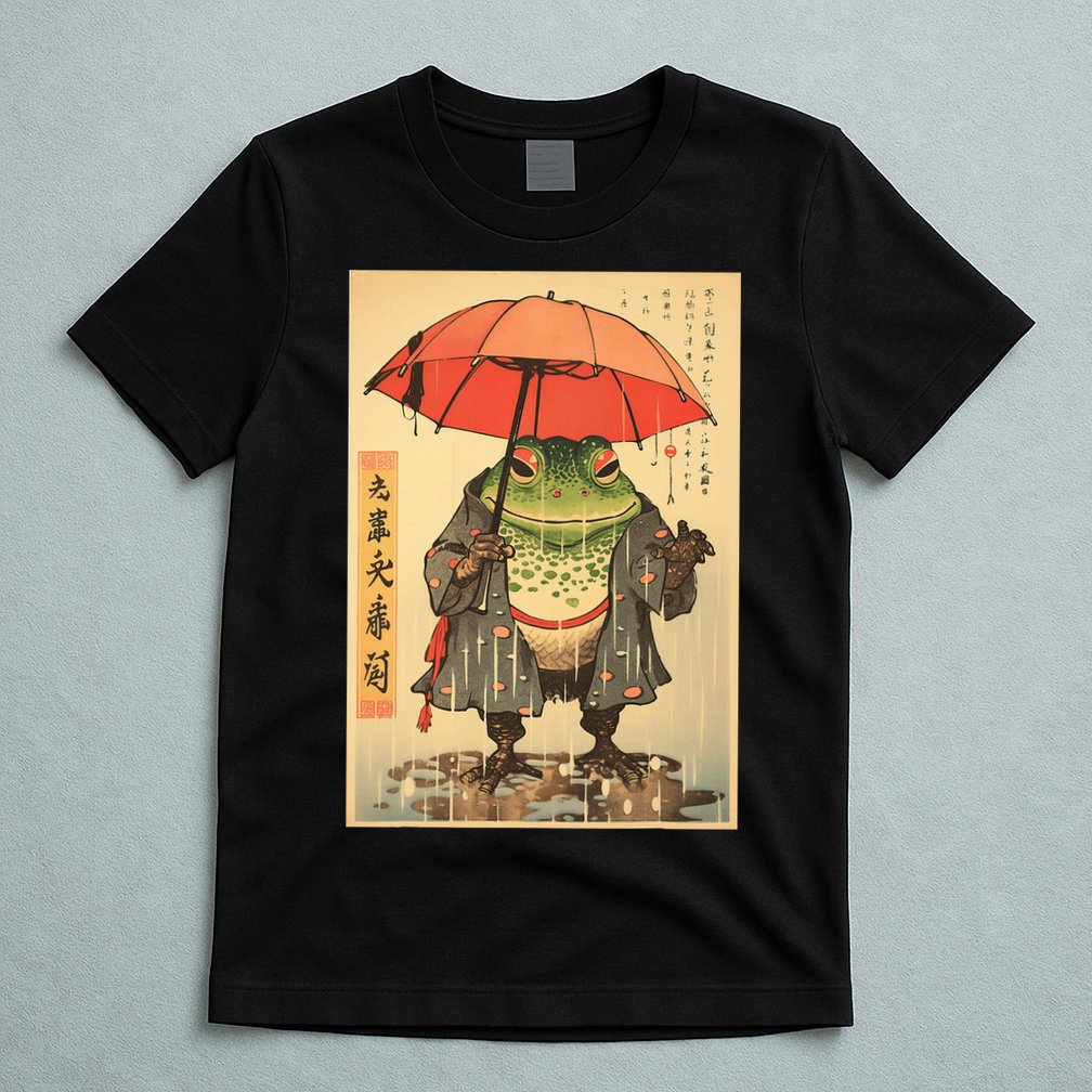 Grumpy Frog Unimpressed Toad Vintage Japanese Aesthetic T-Shirt
