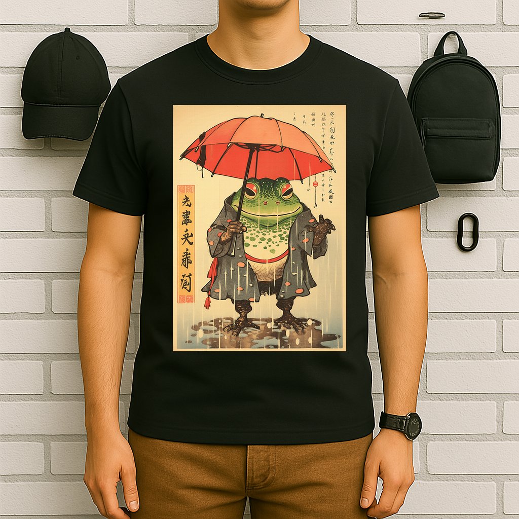 Grumpy Frog Unimpressed Toad Vintage Japanese Aesthetic T-Shirt