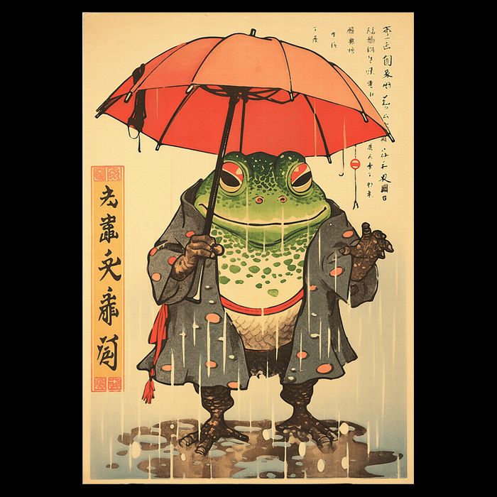 Grumpy Frog Unimpressed Toad Vintage Japanese Aesthetic Button
