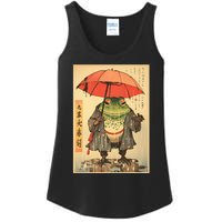 Grumpy Frog Unimpressed Toad Vintage Japanese Aesthetic Ladies Essential Tank