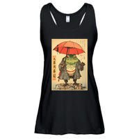 Grumpy Frog Unimpressed Toad Vintage Japanese Aesthetic Ladies Essential Flowy Tank