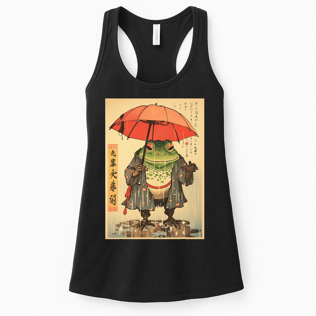 Grumpy Frog Unimpressed Toad Vintage Japanese Aesthetic Womens Tank Top