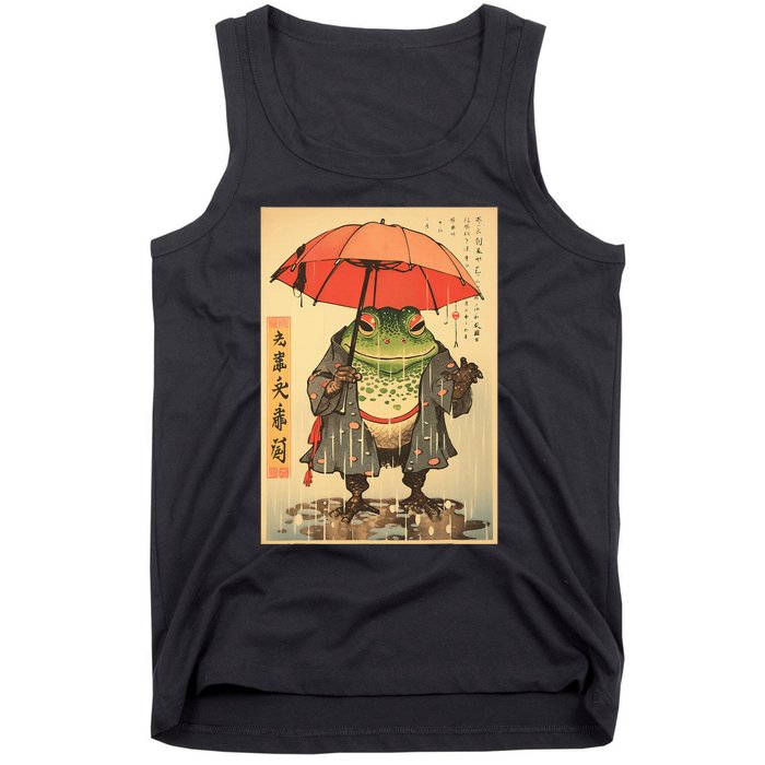 Grumpy Frog Unimpressed Toad Vintage Japanese Aesthetic Tank Top