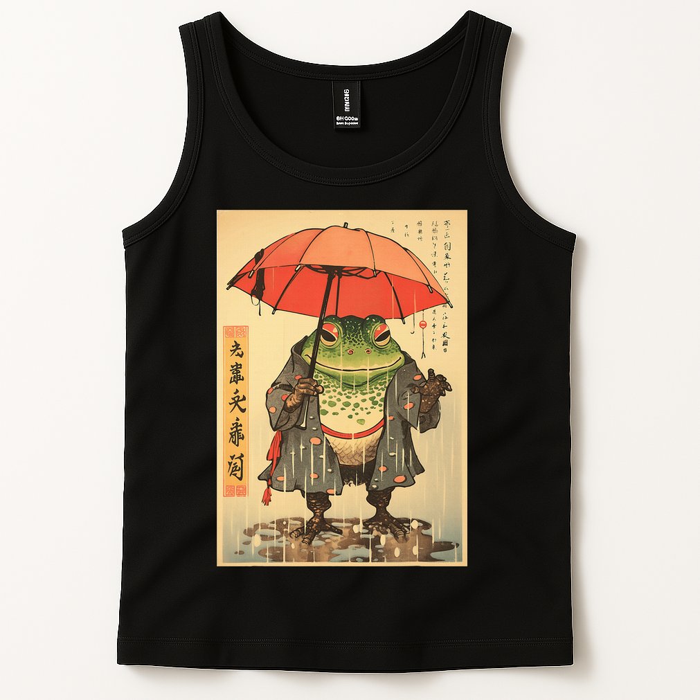 Grumpy Frog Unimpressed Toad Vintage Japanese Aesthetic Tank Top