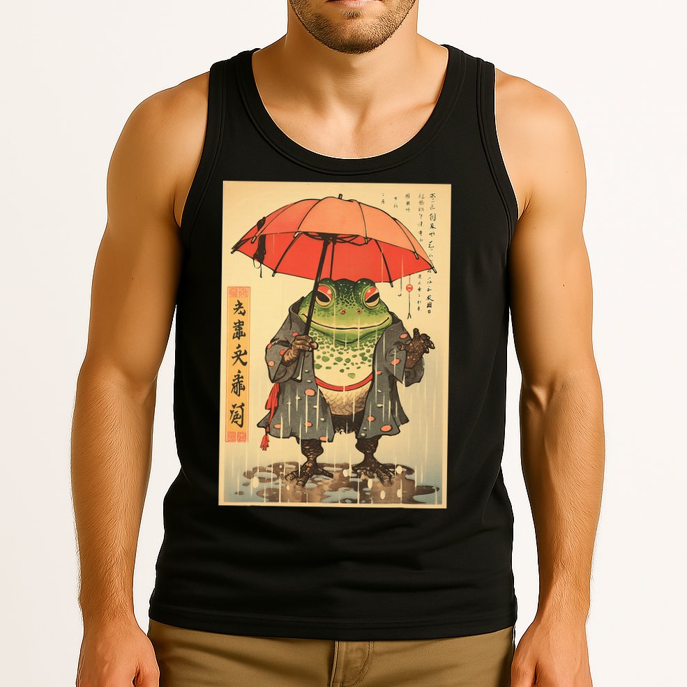 Grumpy Frog Unimpressed Toad Vintage Japanese Aesthetic Tank Top