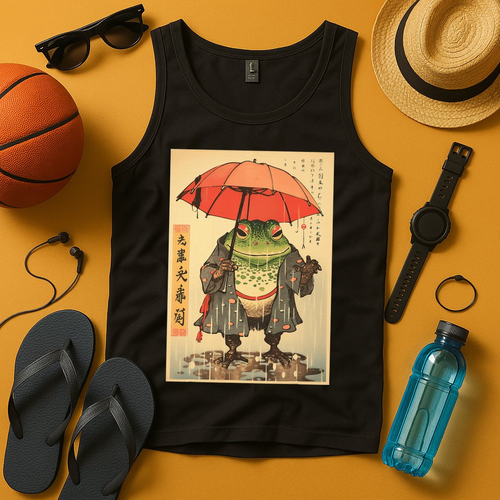 Grumpy Frog Unimpressed Toad Vintage Japanese Aesthetic Tank Top