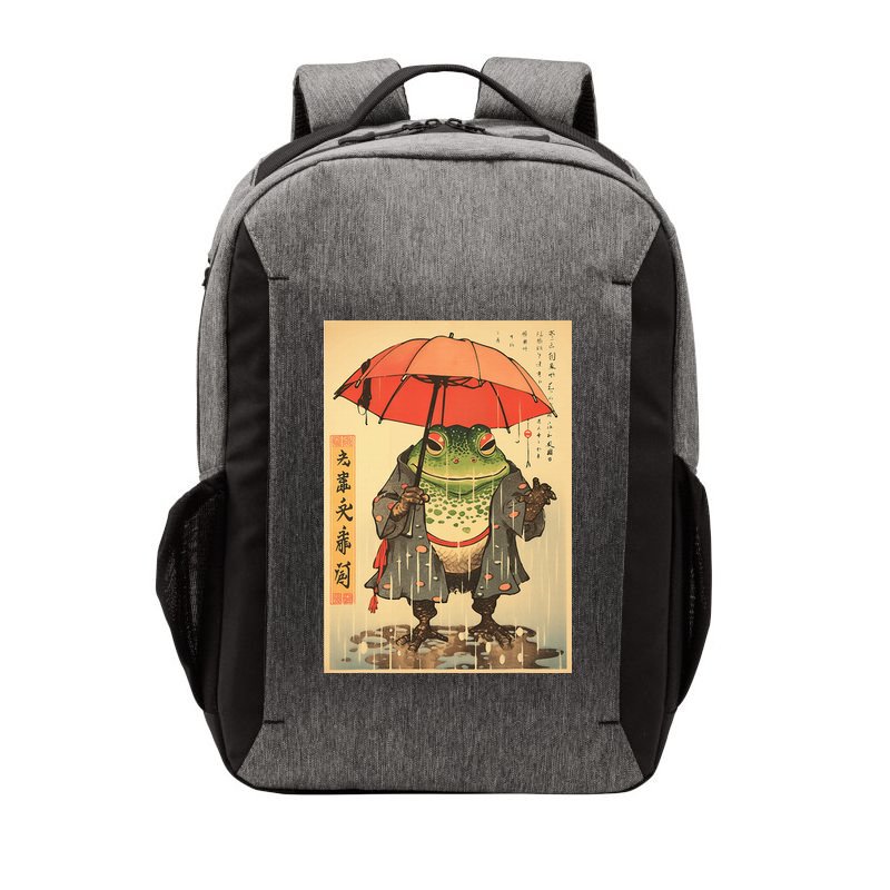 Grumpy Frog Unimpressed Toad Vintage Japanese Aesthetic Vector Backpack