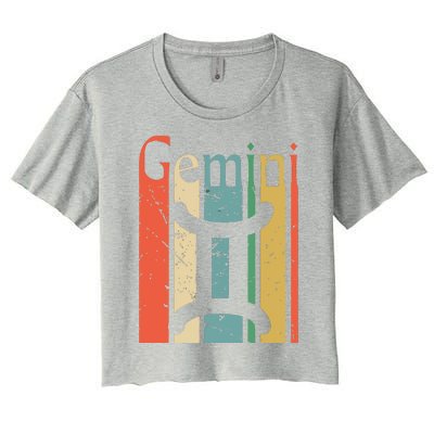 Gemini Funny Vintage Style Gemini Zodiac Women's Crop Top Tee