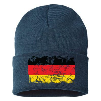 GERMANY Flag Vintage Distressed GERMANY Sustainable Knit Beanie