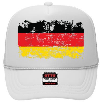 GERMANY Flag Vintage Distressed GERMANY High Crown Mesh Back Trucker Hat