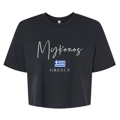 Greece Flag Vacation Island Mykonos Bella+Canvas Jersey Crop Tee