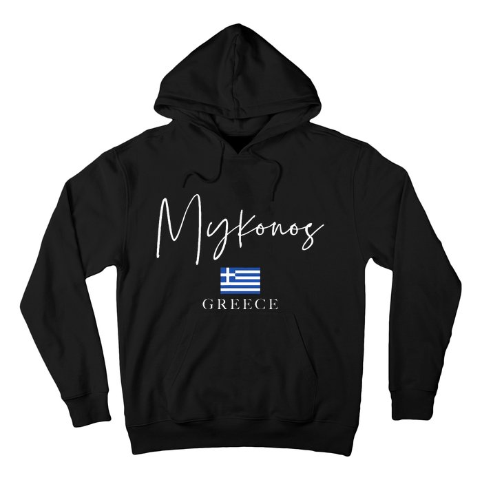 Greece Flag Vacation Island Mykonos Hoodie