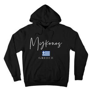 Greece Flag Vacation Island Mykonos Tall Hoodie