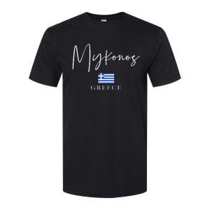 Greece Flag Vacation Island Mykonos Softstyle CVC T-Shirt