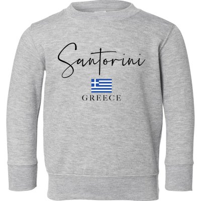 Greece Flag Vacation Island Santorini Toddler Sweatshirt