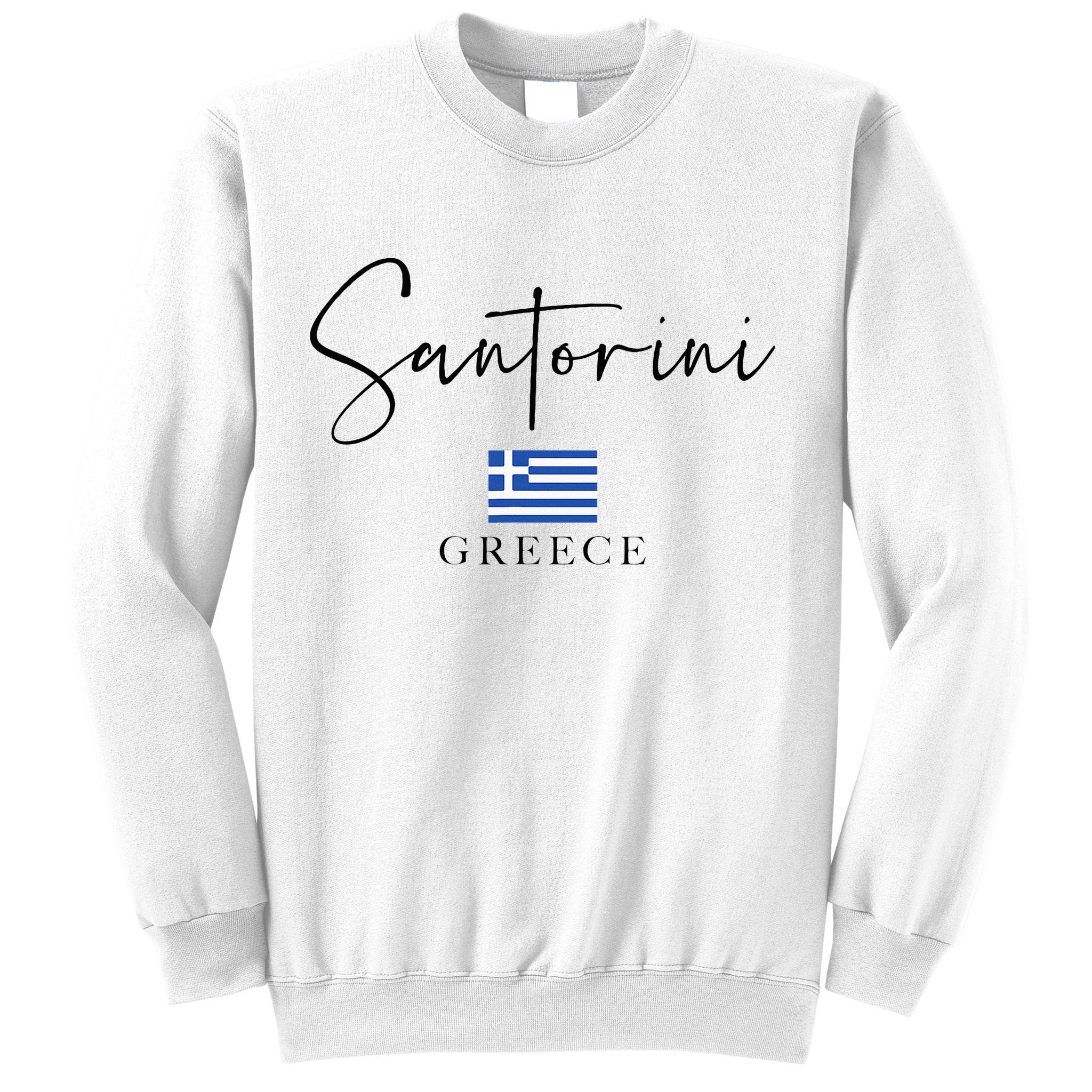 Greece Flag Vacation Island Santorini Sweatshirt