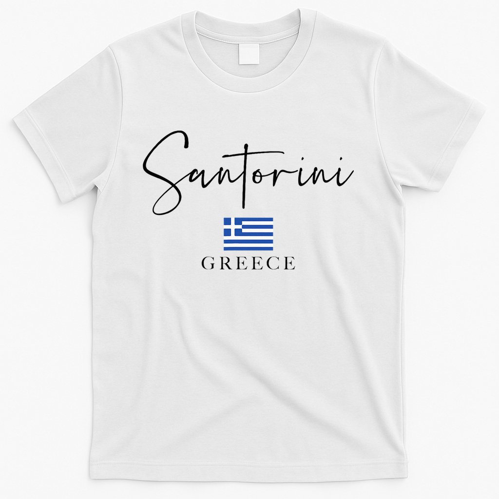 Greece Flag Vacation Island Santorini T-Shirt
