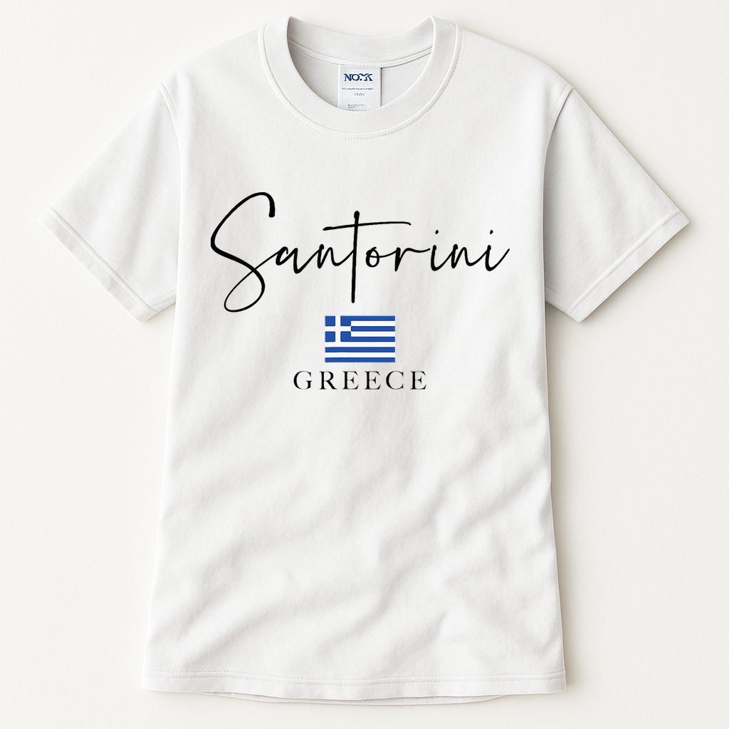 Greece Flag Vacation Island Santorini Tall T-Shirt